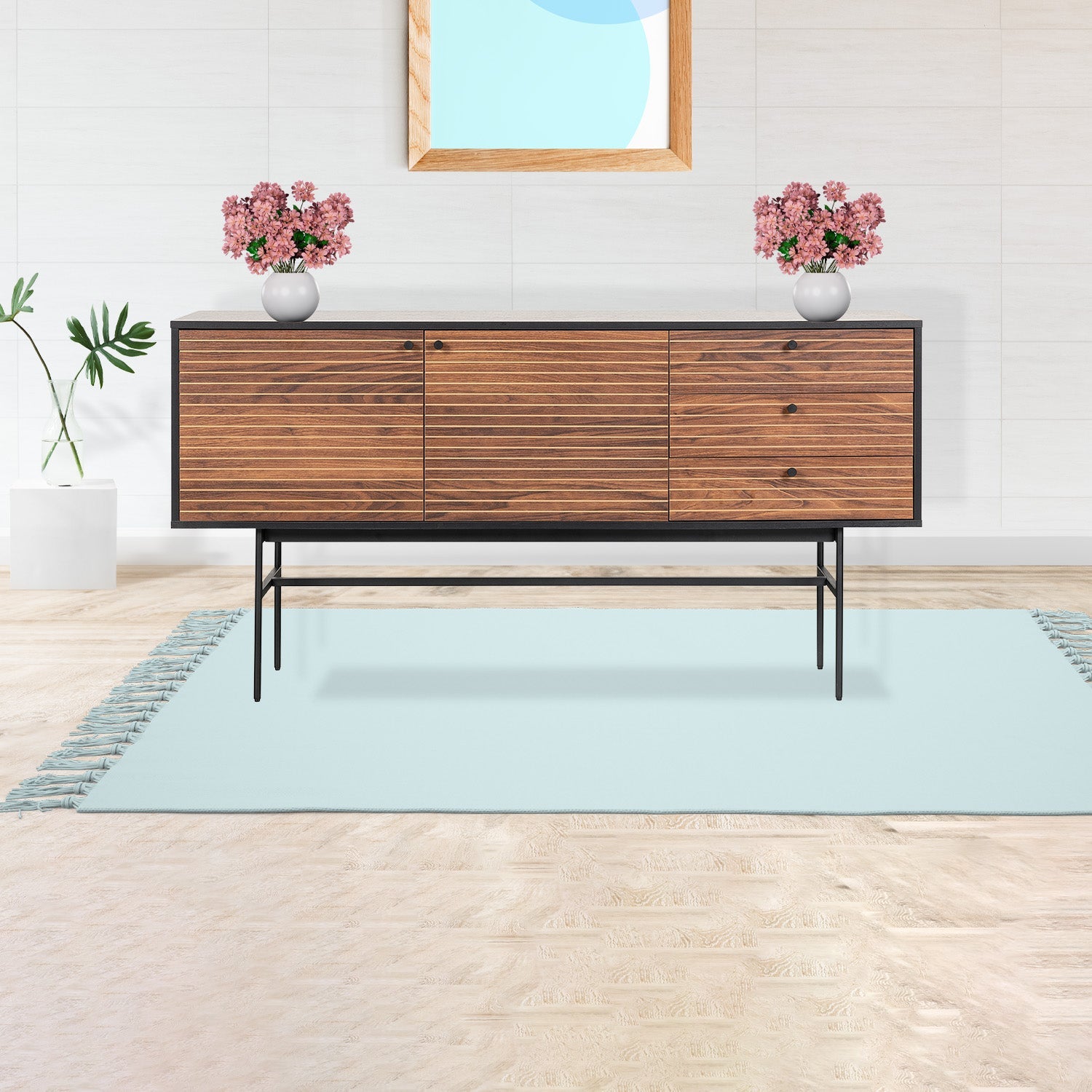 Credenza Piamonte 160X40 Negro - Nogal