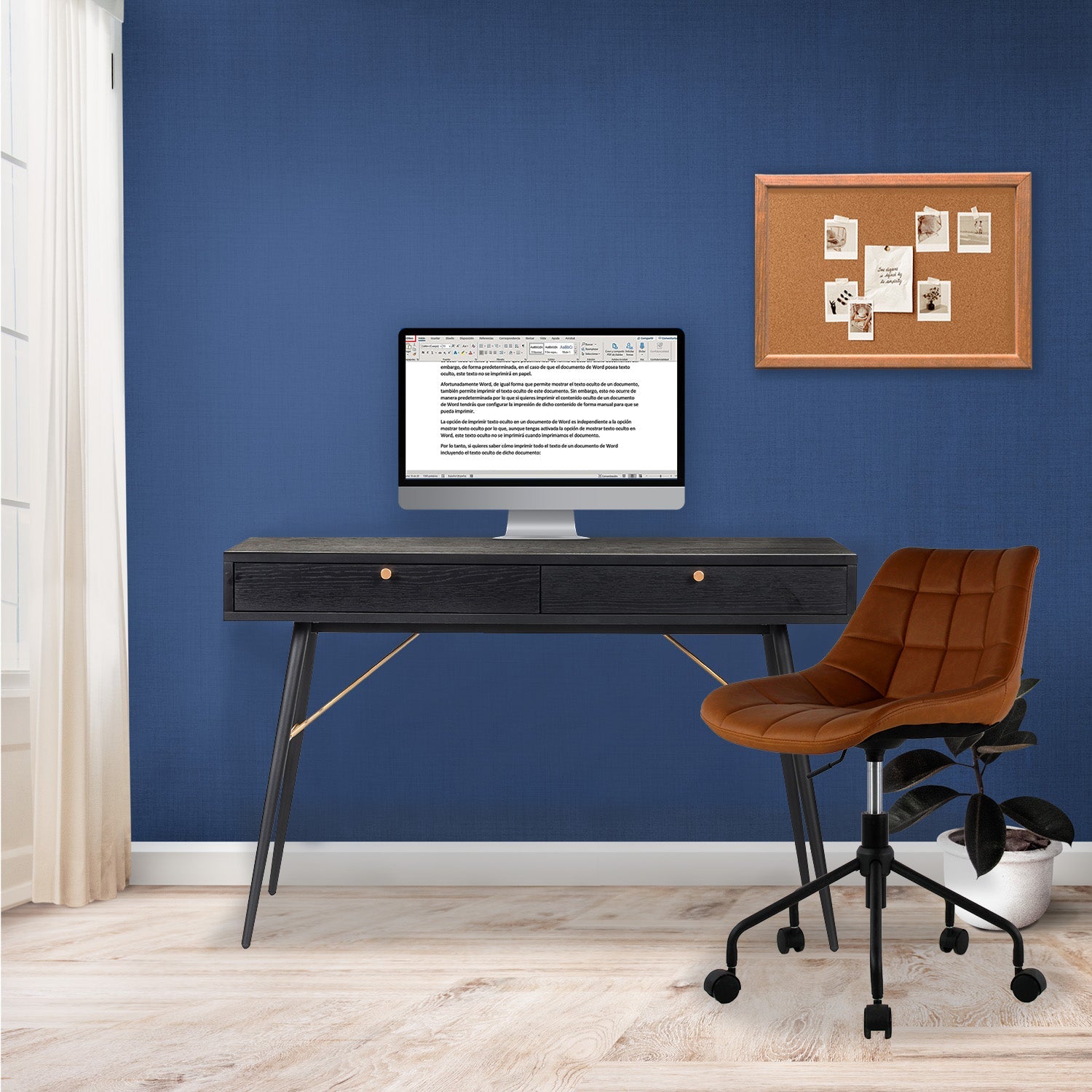 Escritorio Home Office Luxo 120X50 - Negro