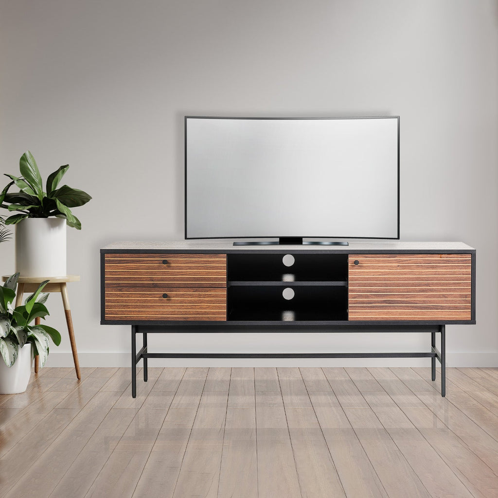Mueble De Tv Piamonte 150X40 Negro - Nogal