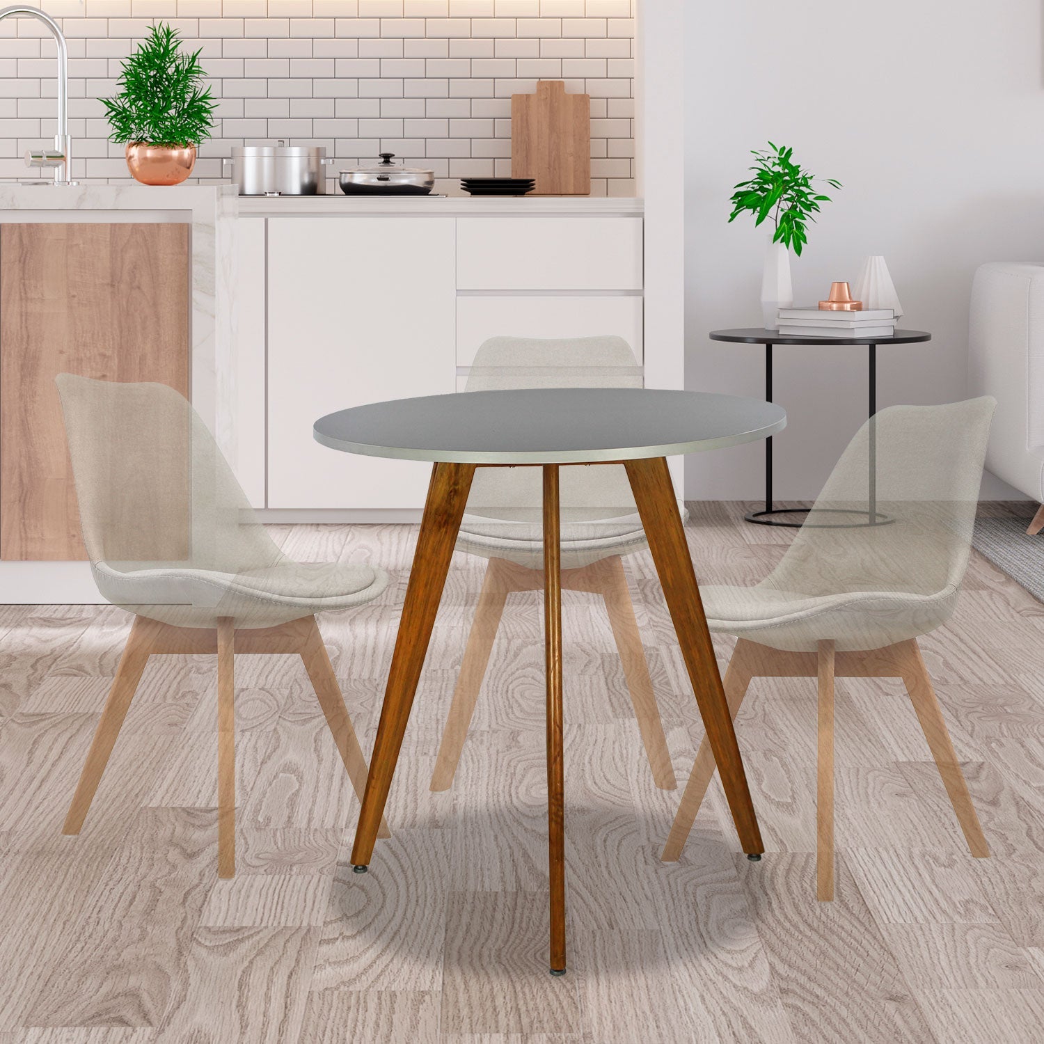 Mesa Frankfurt Circular 80 - Gris