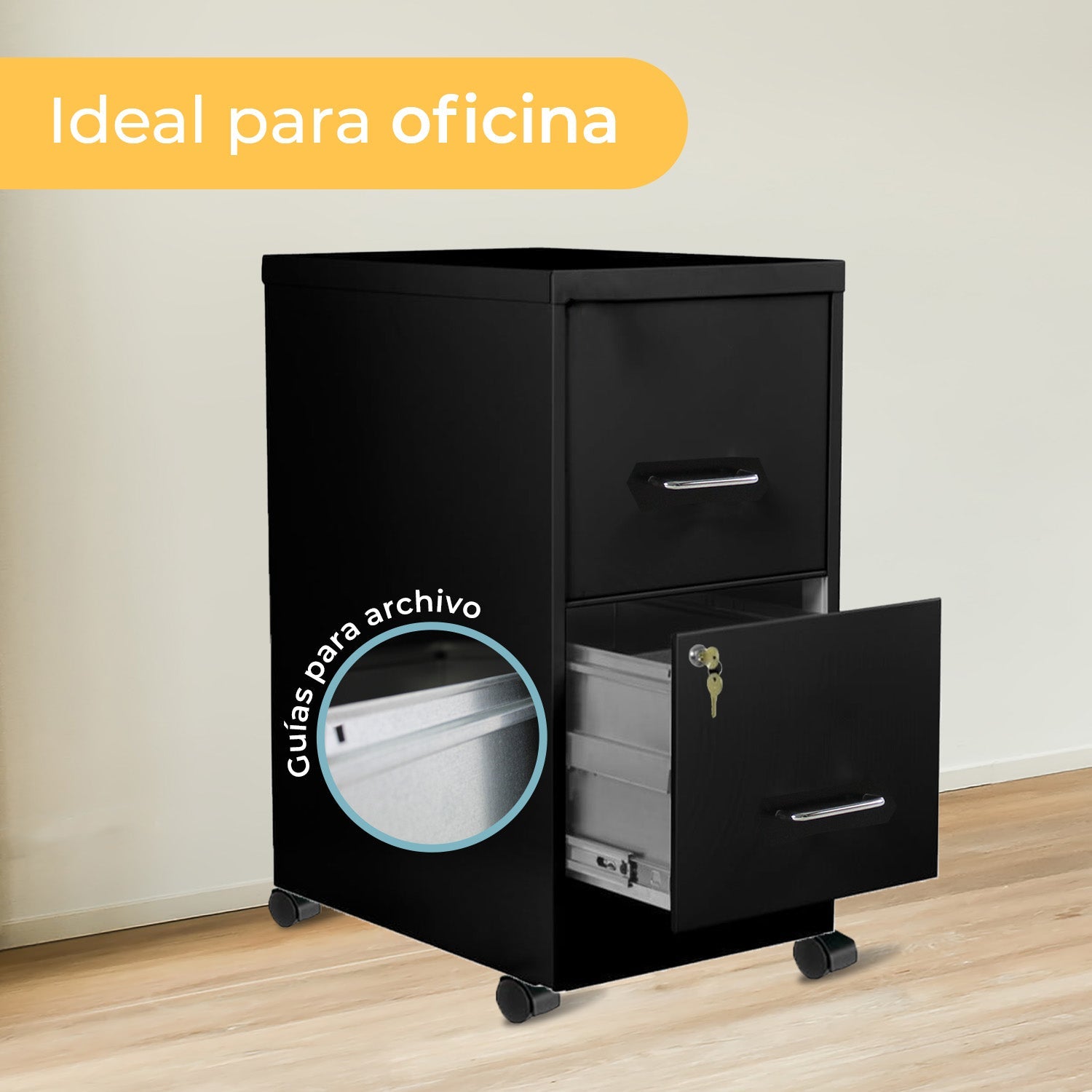 Archivero Metalico 2 Gav 16251 Negro