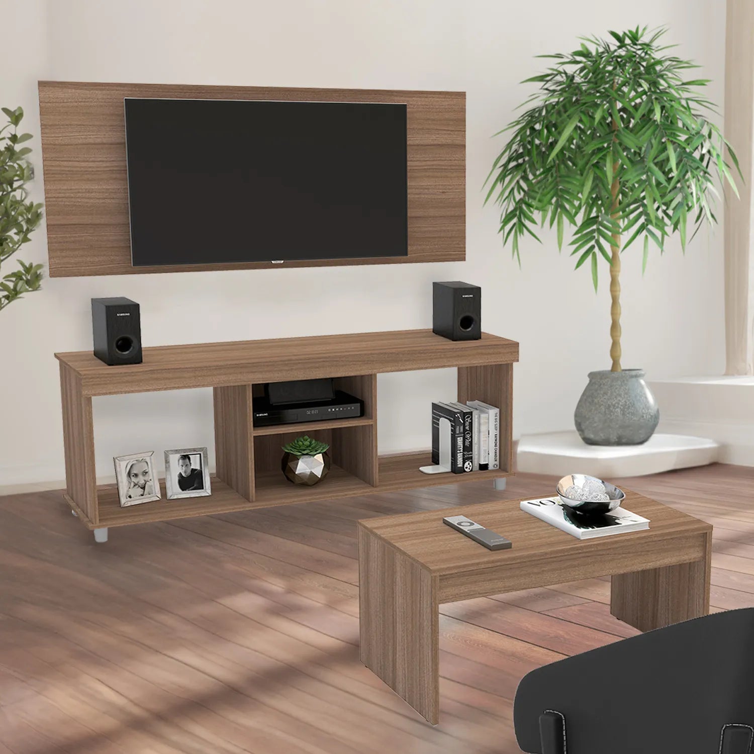 Mesa De Tv Y Mesa De Centro Turin - Roble