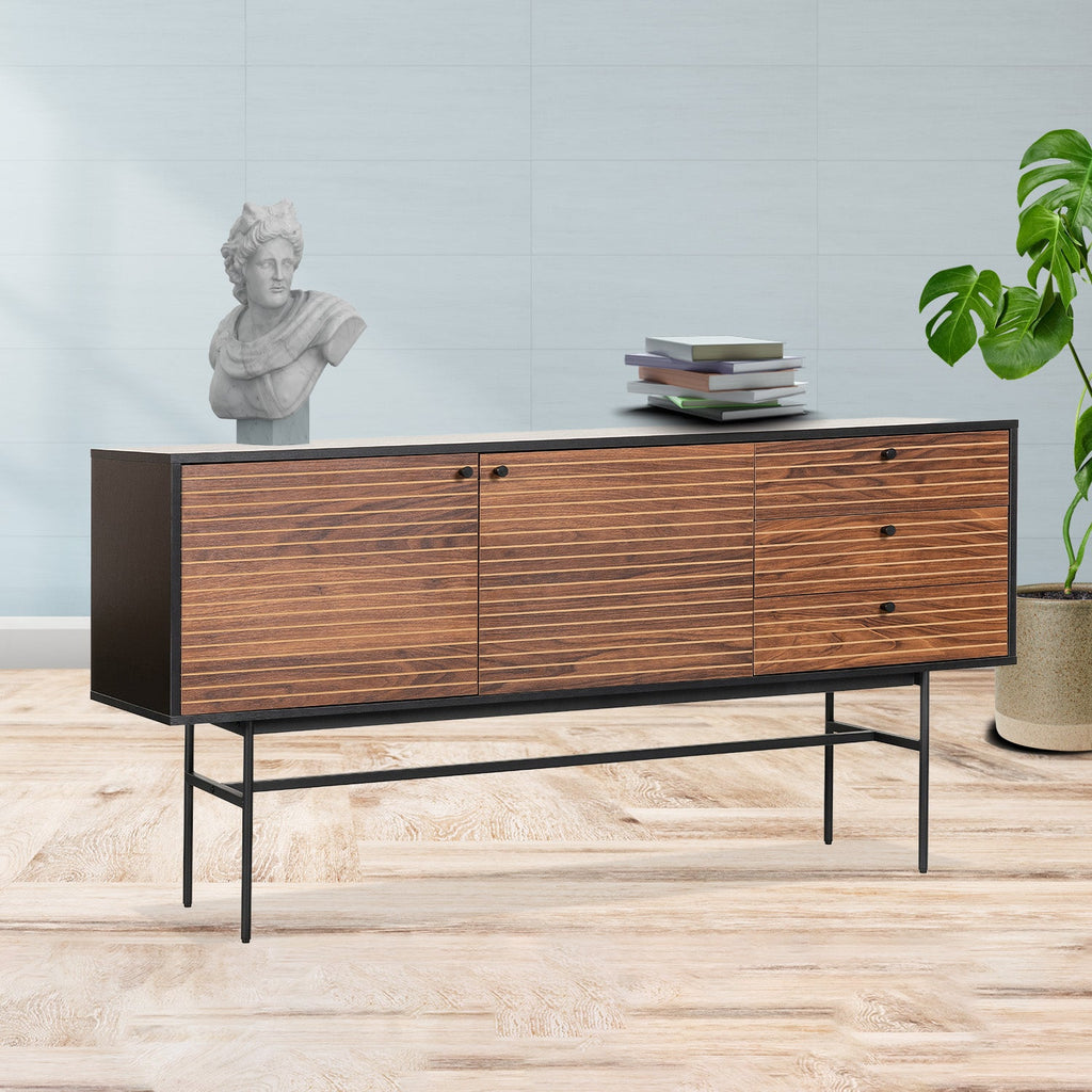 Credenza Piamonte 160X40 Negro - Nogal