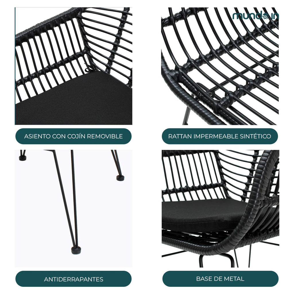 Silla De Exterior Tobago Negra