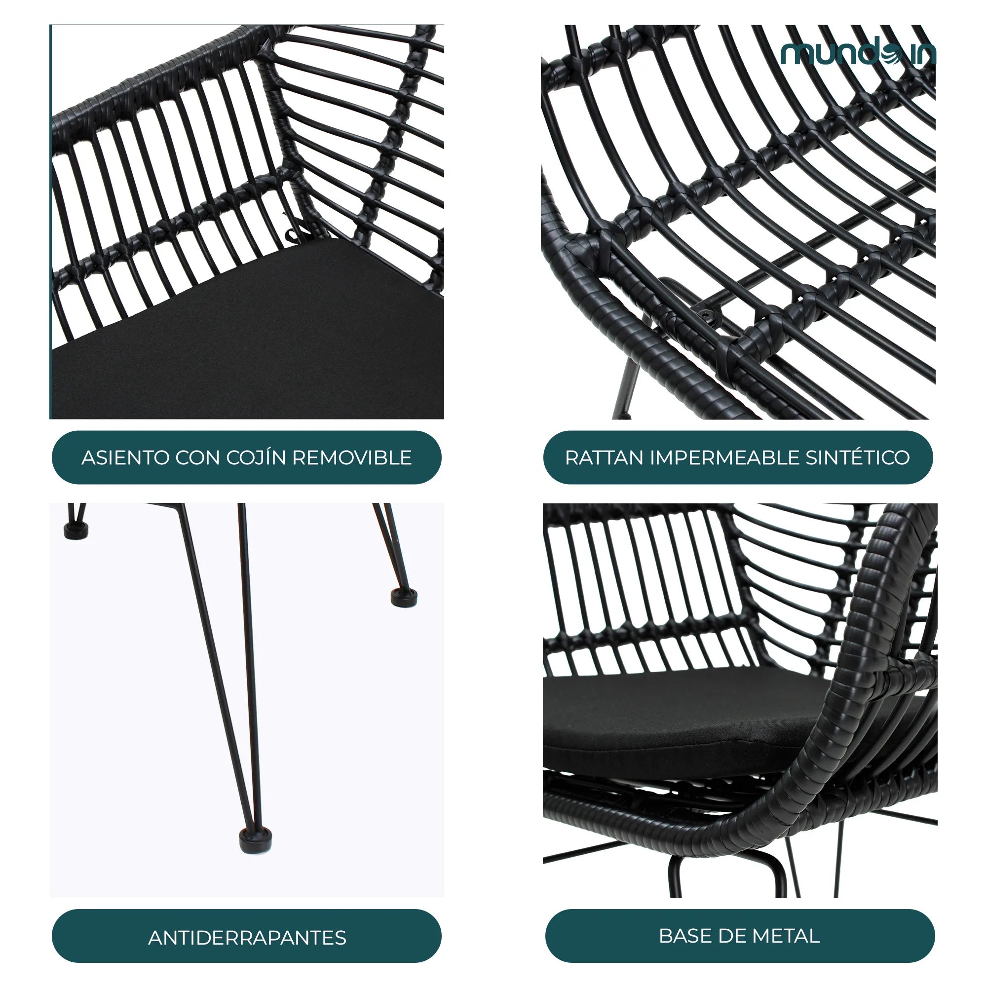 Silla De Exterior Tobago Negra
