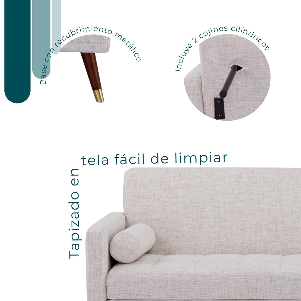 Sofa Cama Lecco L186 196X80X81 - Gris