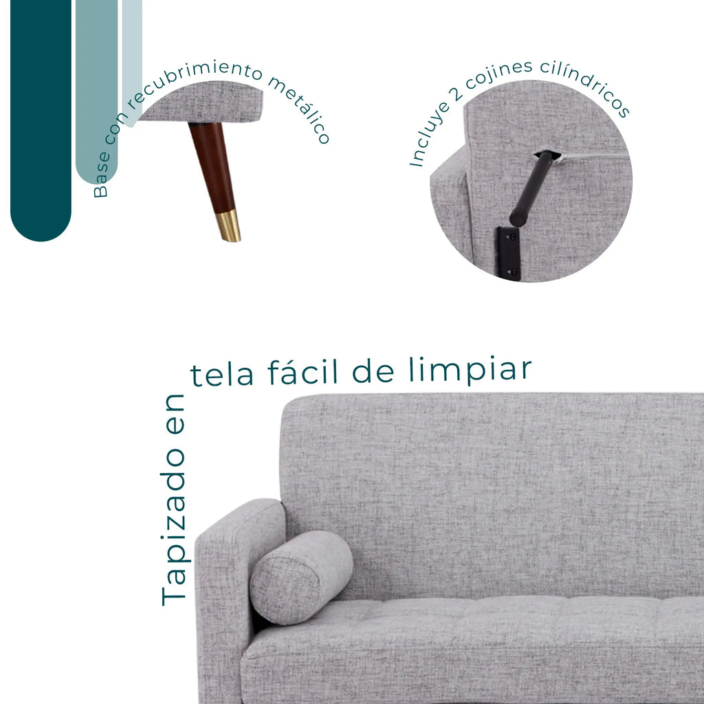 Sofa Cama Lecco L186 196X80X81 - Gris