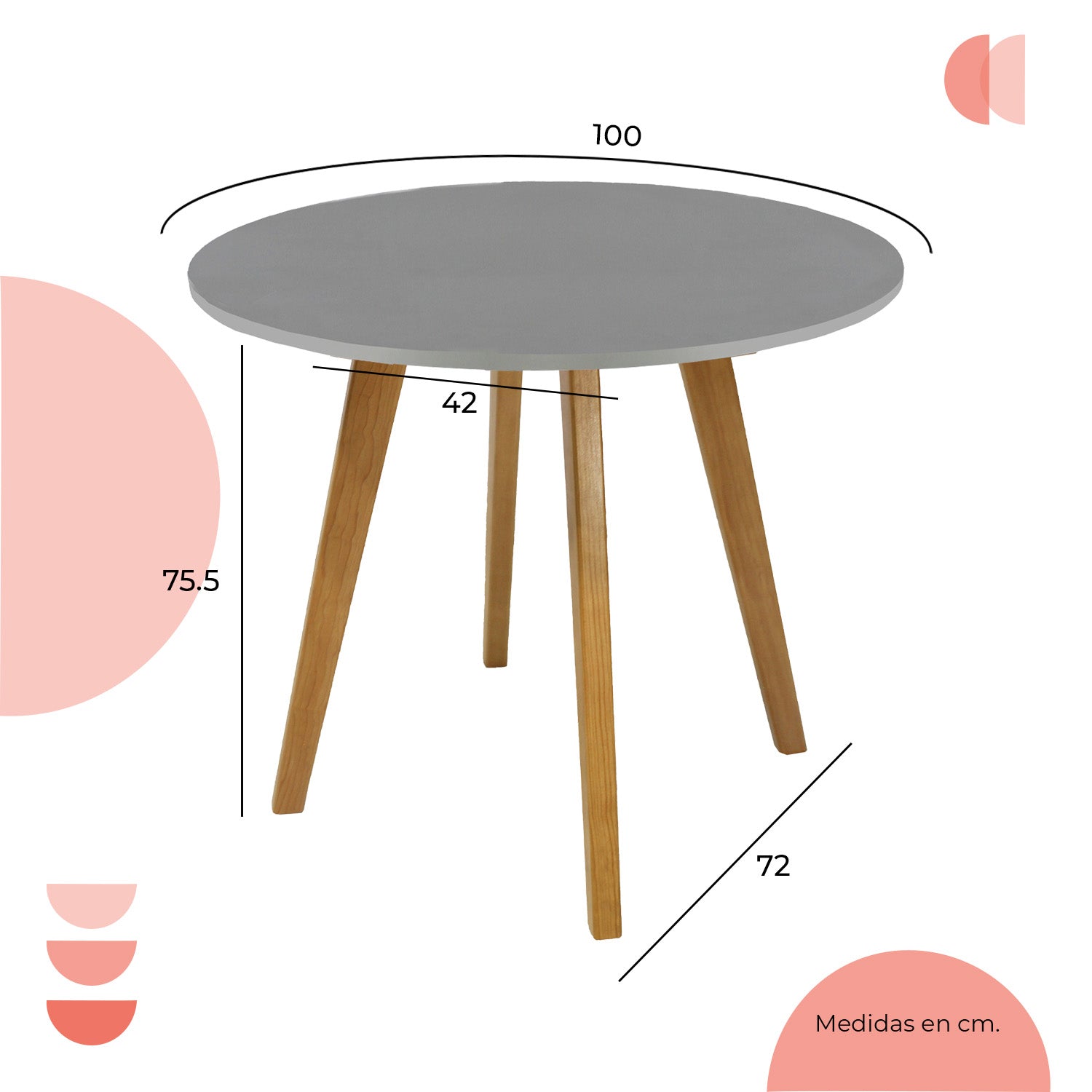 Mesa Frankfurt Circular 100 - Nogal