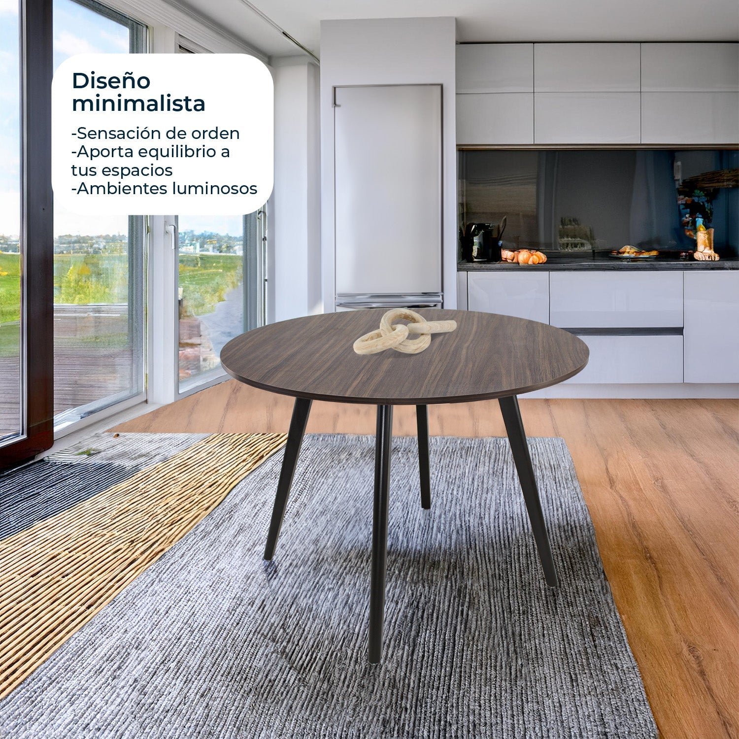 Mesa Frankfurt Circular 100 - Nogal