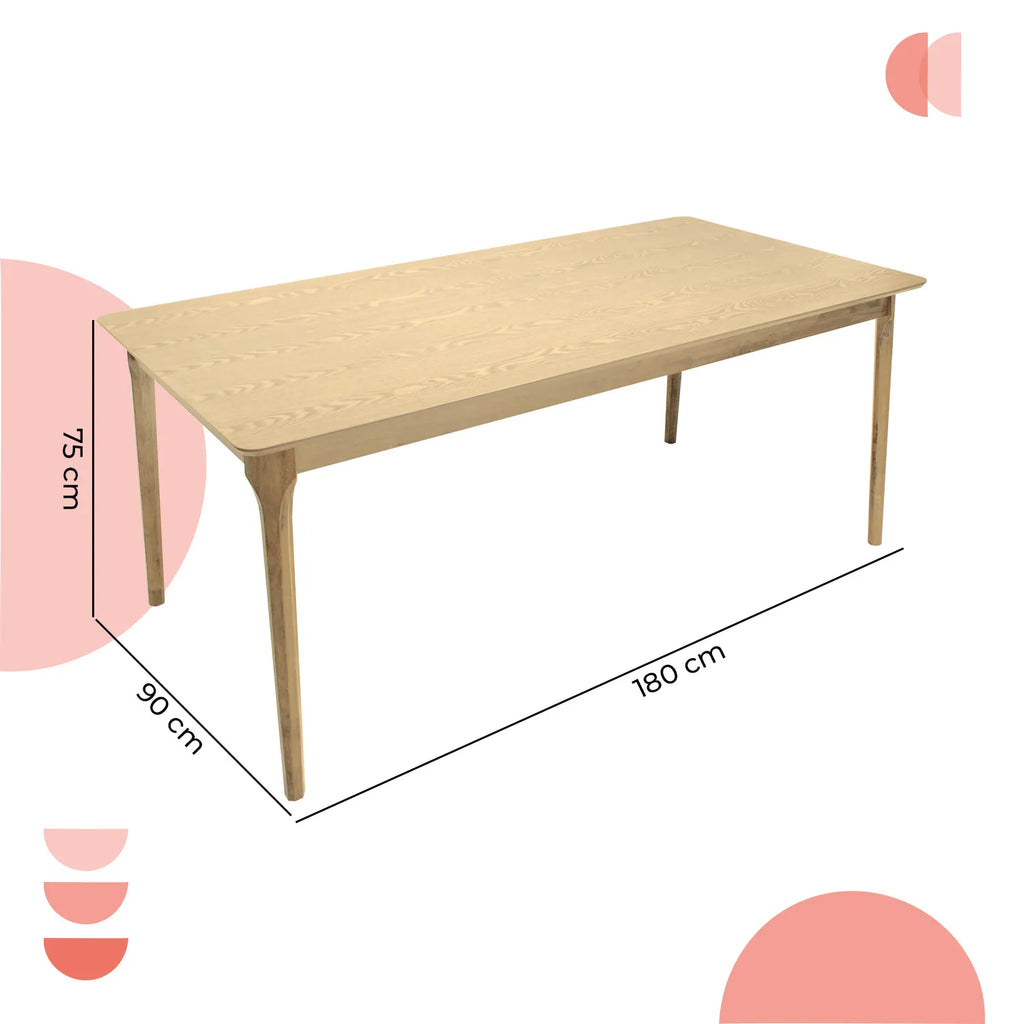 Mesa De Comedor 180X90 Madeira Chapa - Roble