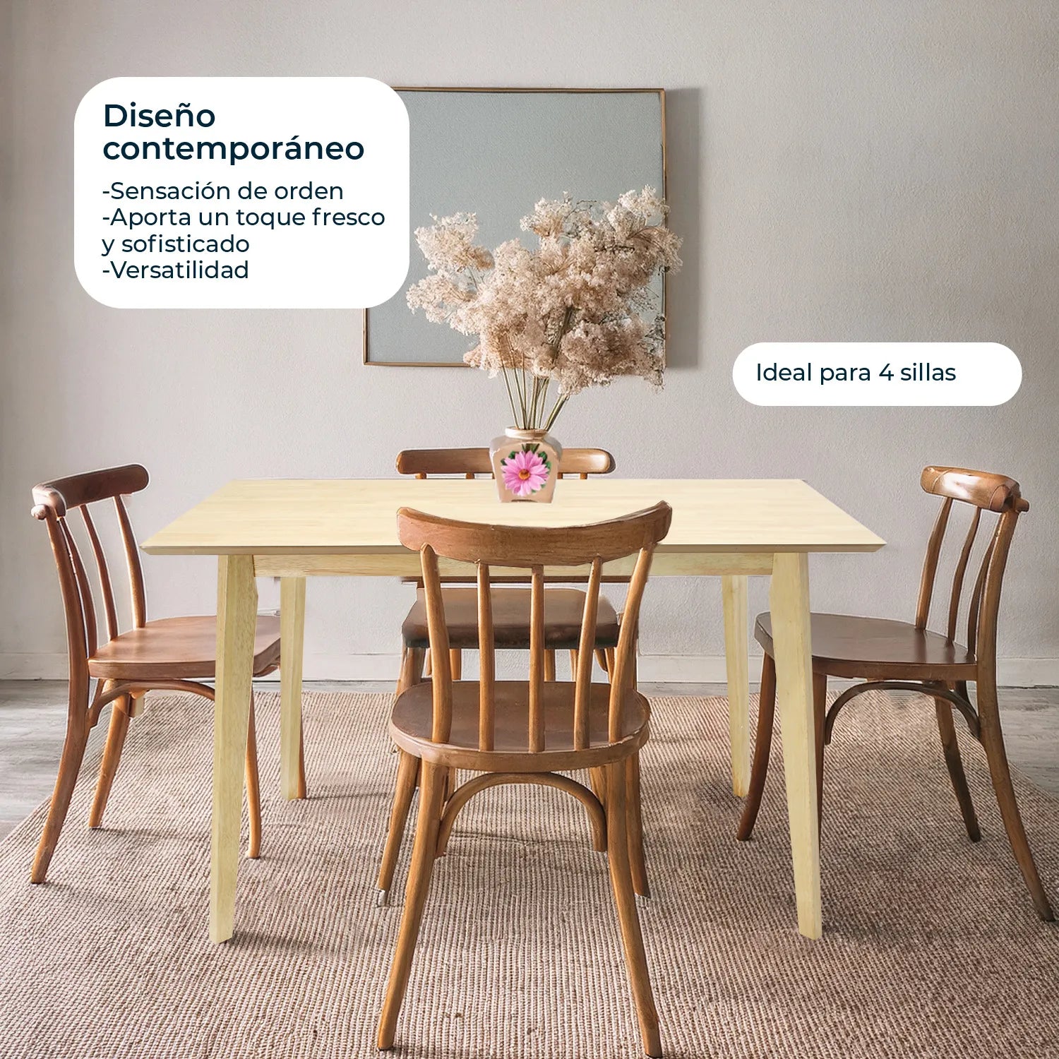 Mesa De Comedor 120X70 Madeira Chapa - Roble