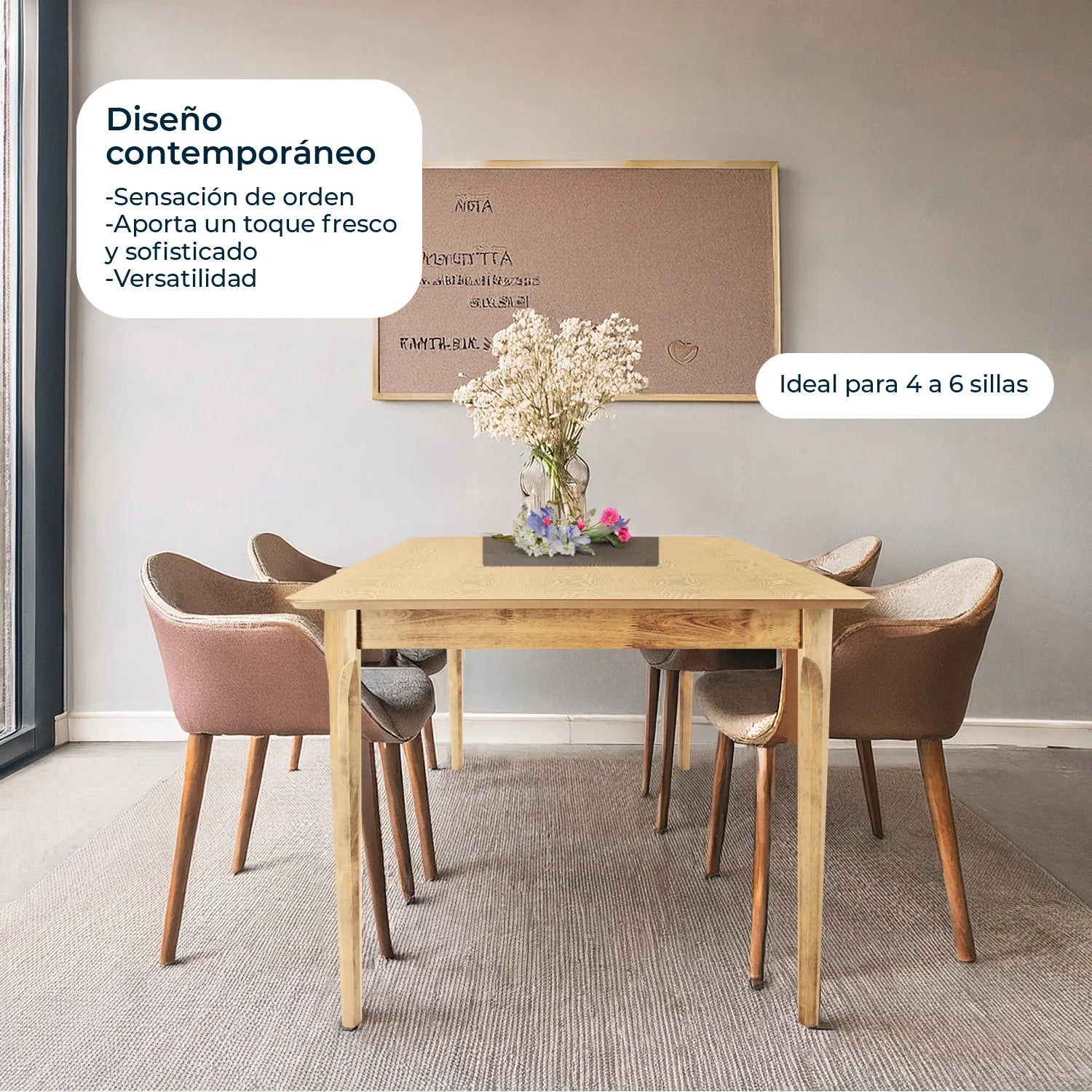 Mesa De Comedor 180X90 Madeira Chapa - Roble