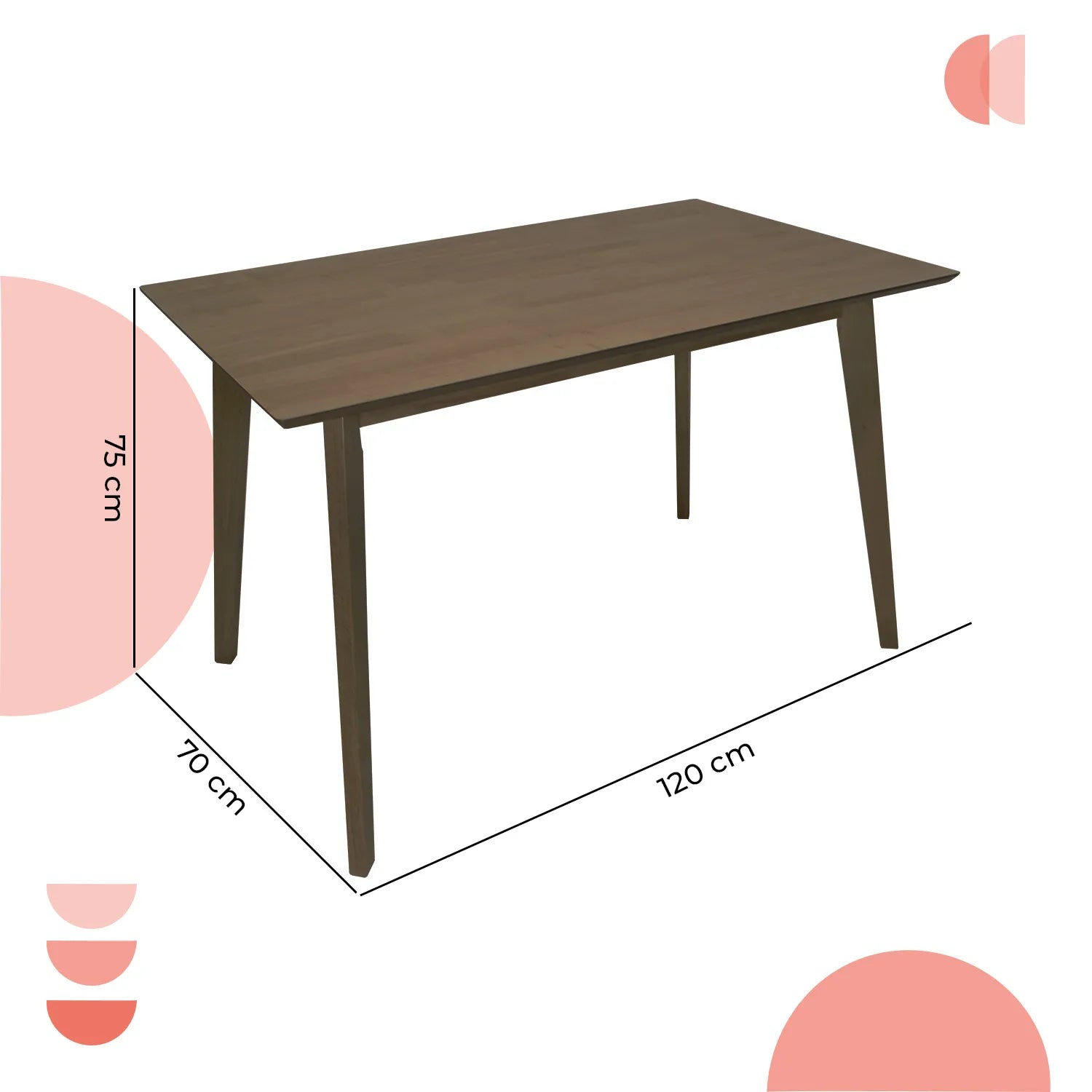 Mesa De Comedor 120X70 Madeira Chapa - Nogal