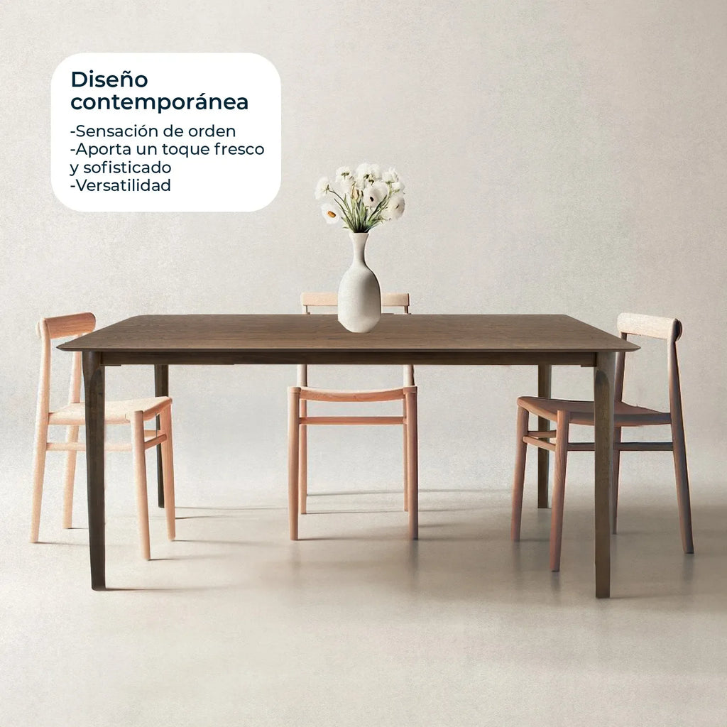 Mesa De Comedor 150X90 Madeira Chapa - Nogal
