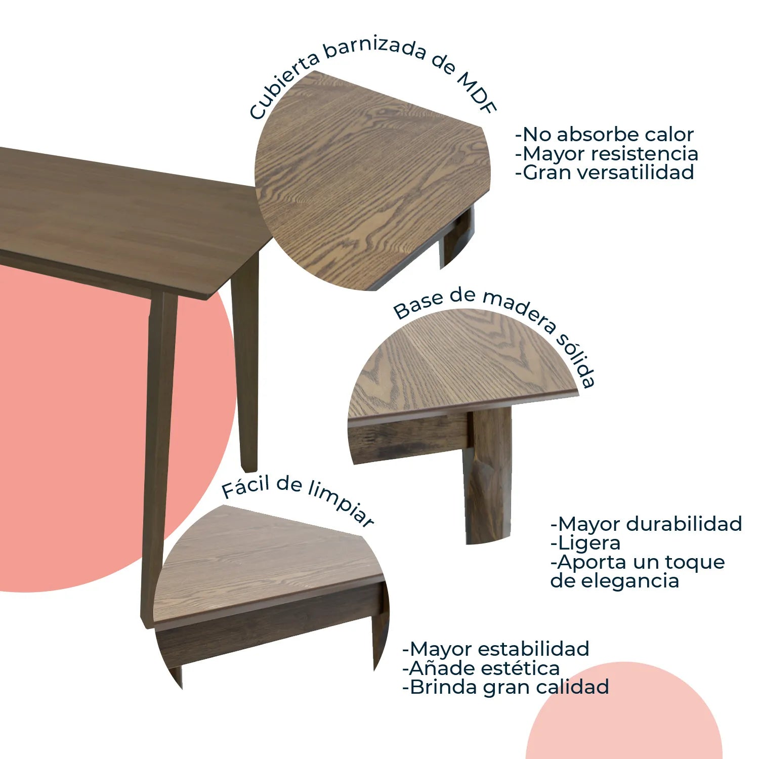 Mesa De Comedor 120X70 Madeira Chapa - Nogal