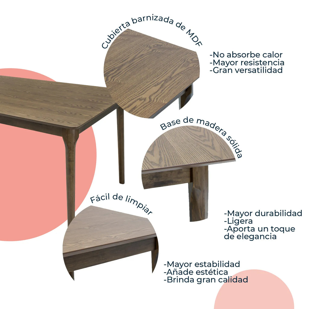 Mesa De Comedor 150X90 Madeira Chapa - Roble
