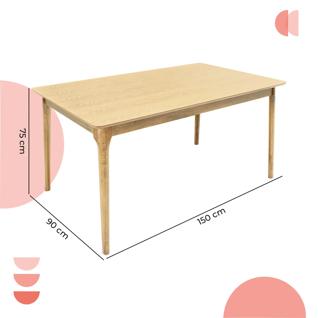 Mesa De Comedor 150X90 Madeira Chapa - Nogal