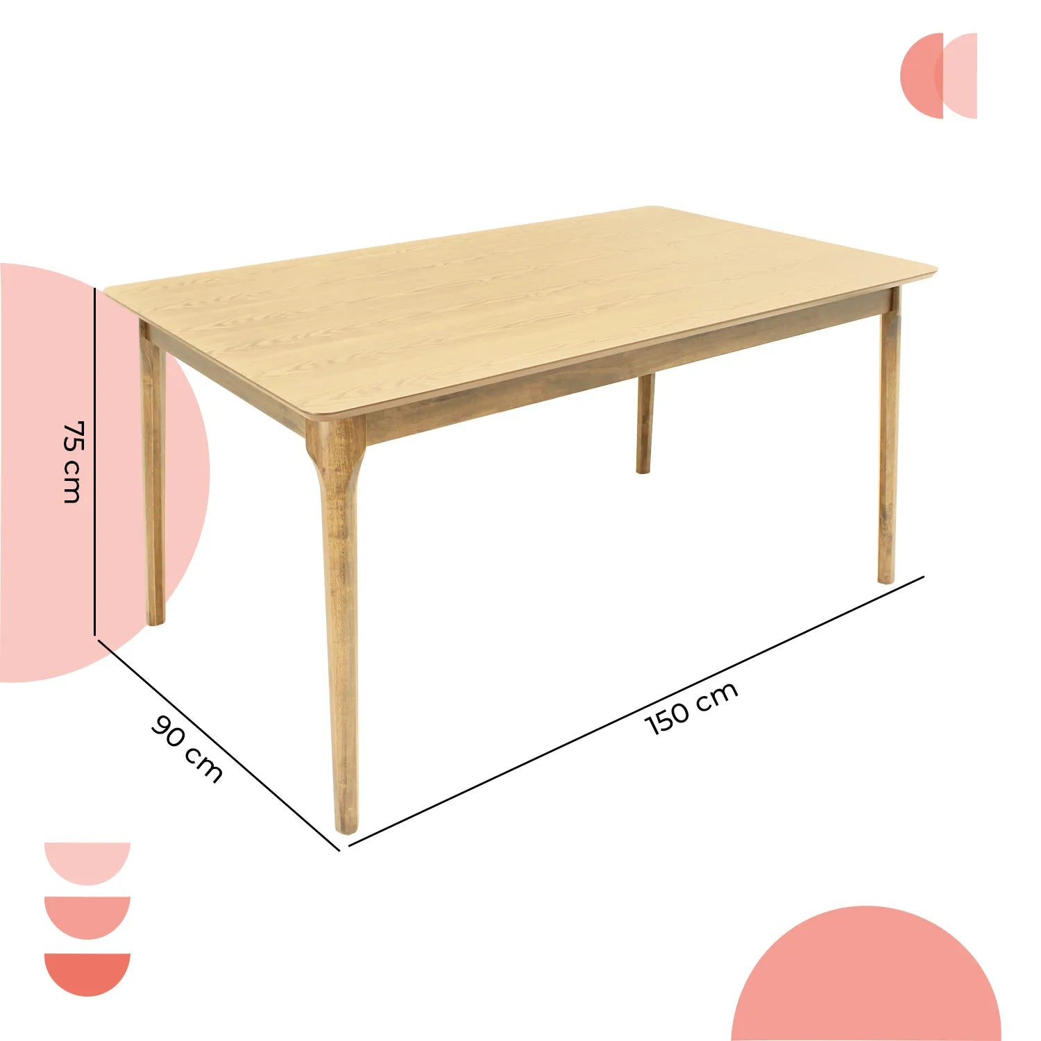 Mesa De Comedor 150X90 Madeira Chapa - Roble