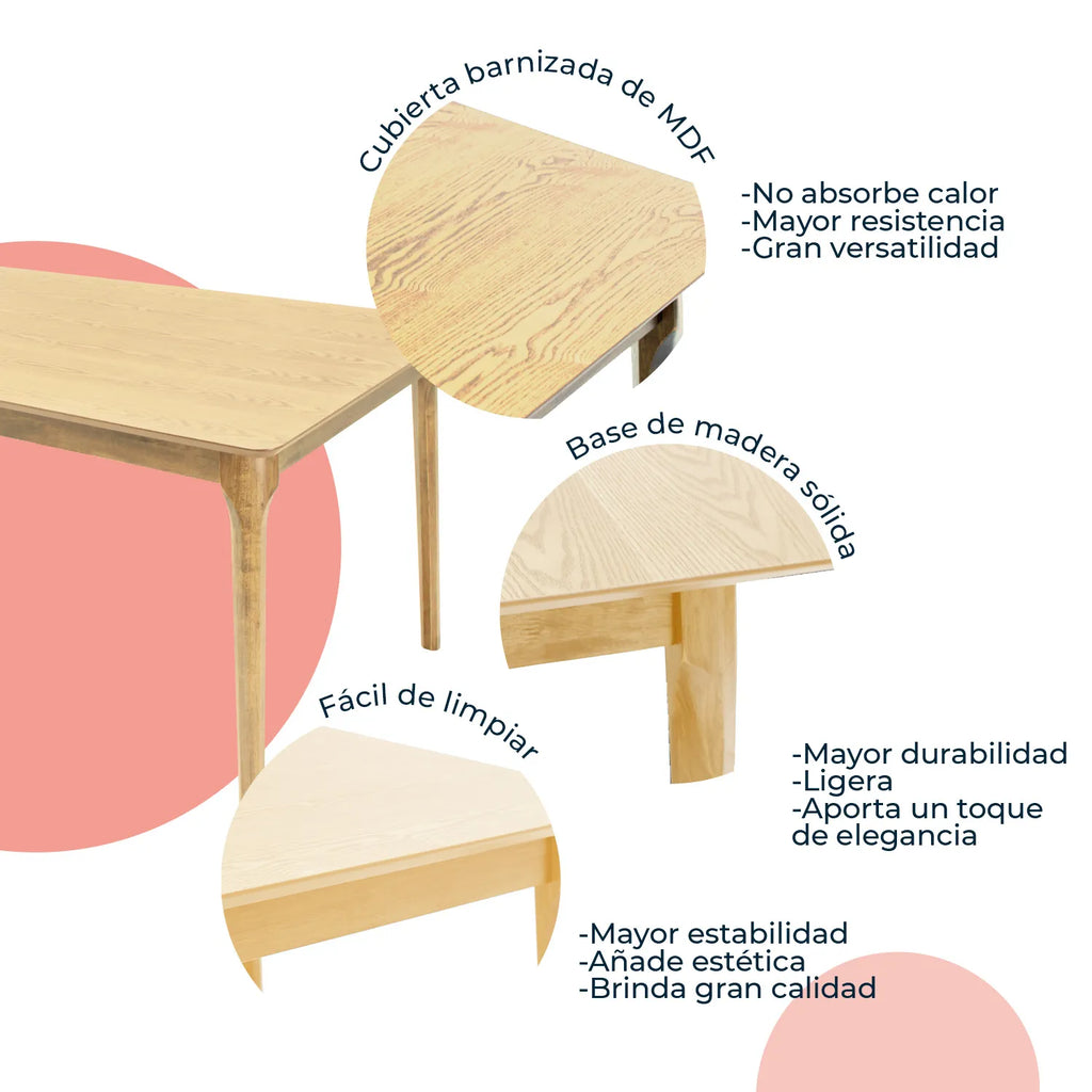 Mesa De Comedor 150X90 Madeira Chapa - Nogal