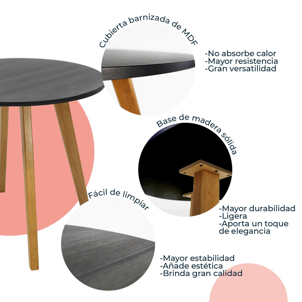 Mesa Frankfurt Circular 80 - Gris