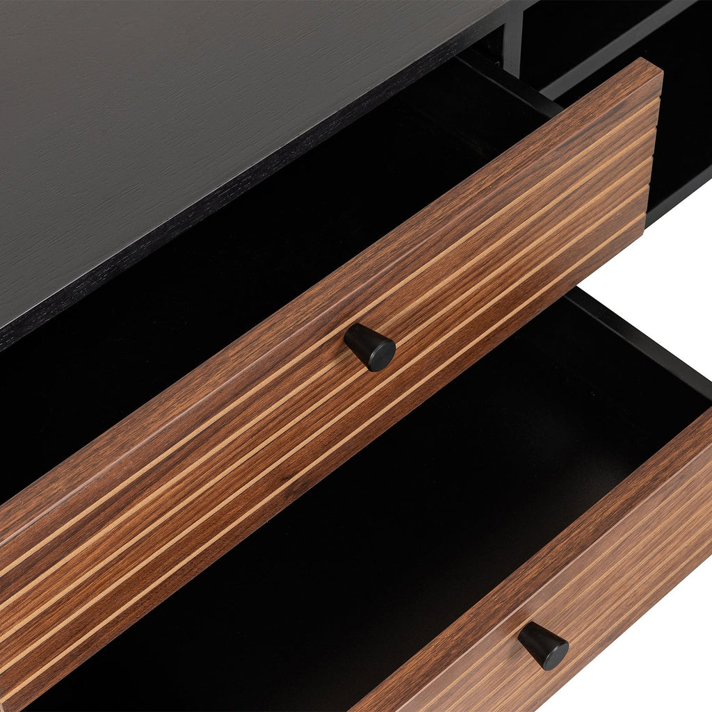 Mueble De Tv Piamonte 150X40 Negro - Nogal