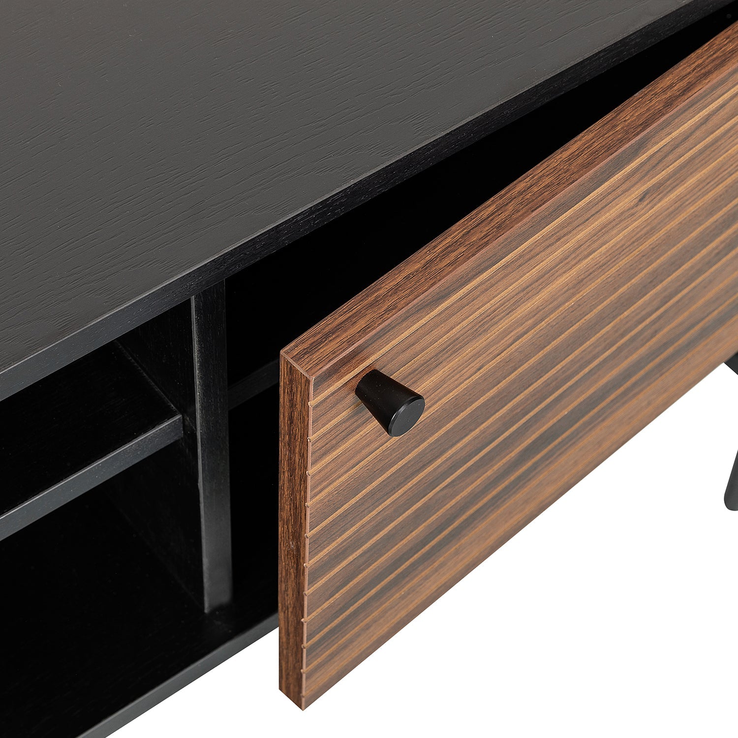 Mueble De Tv Piamonte 150X40 Negro - Nogal