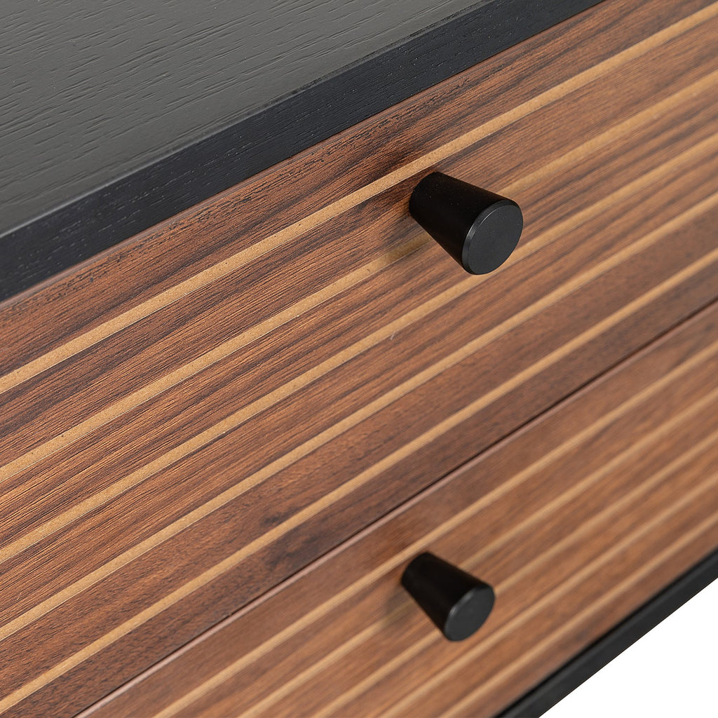 Mueble De Tv Piamonte 150X40 Negro - Nogal