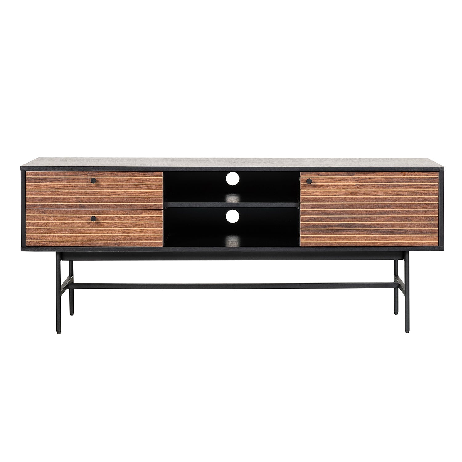 Mueble De Tv Piamonte 150X40 Negro - Nogal